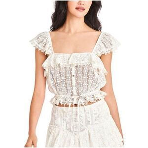 Love Shack Fancy Mia Top XL NWOT